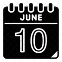 10 Juni Juni Kalendertag Symbol