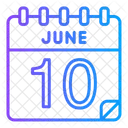 10 Juni Juni Kalendertag Symbol