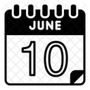 10 Juni Juni Kalendertag Symbol