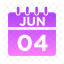 Junio Semana Hora Icono