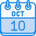 October Calendar Days Time And Date Icon