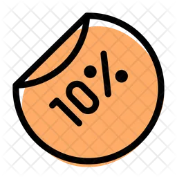 10 Percent Label  Icon