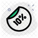 10 Percent Label  Icon