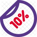 10 Percent Label  Icon