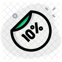 10 Percent Label Percent Label Discount Sticker Icon
