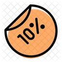 10 Percent Label Percent Label Discount Sticker Icon