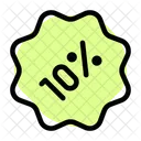 10 Percent Sticker Discount Sticker Percent Label Icon