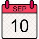 10 September Calendar Month Icono