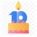 Cake Years 10 Icon