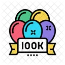 100 K 파티 파티 축하 아이콘