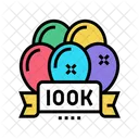 100 K Party Party Celebration Icon