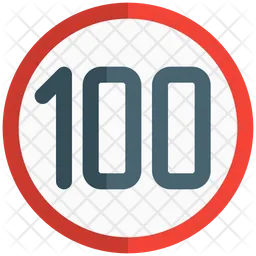 100 km Geschwindigkeit  Symbol