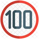 Velocidad de 100 kilómetros  Icono