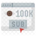구독자 100,000명  아이콘