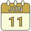 Junio Fecha Calendario Icono