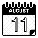 August 11 August Calendar Day Icon