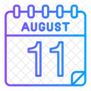 11 De Agosto Agosto Dia Del Calendario Icono