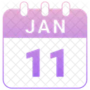 Enero Fecha Calendario Icono