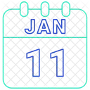 Enero Fecha Calendario Icono