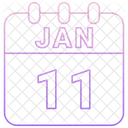 Enero Fecha Calendario Icono