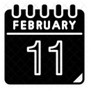 11 De Febrero Febrero Calendario Icono