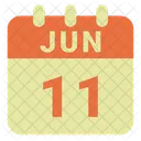 Junho Data Calendario Ícone