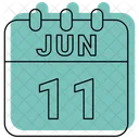 Junio Fecha Calendario Icono