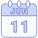 Junio Fecha Calendario Icono