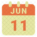 Junio Fecha Calendario Icono