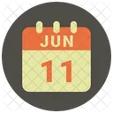 Junio Fecha Calendario Icono