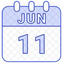 Junio Fecha Calendario Icono