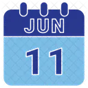 Junio Fecha Calendario Icono