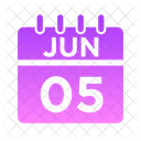 Junio Semana Hora Icono