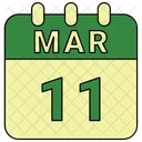 Marzo Fecha Calendario Icono