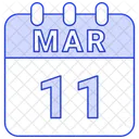 Marzo Fecha Calendario Icono