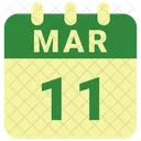 Marzo Fecha Calendario Icono