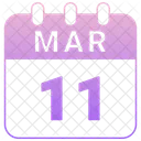 Marzo Fecha Calendario Icono