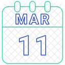 Marzo Fecha Calendario Icono