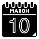 10 De Marzo Marzo Fecha Icon