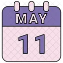 Mayo Calendario Fecha Icono