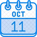 Octubre Dias Del Calendario Hora Y Fecha Icono