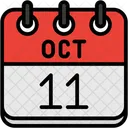 Octubre Dias Del Calendario Hora Y Fecha Icono