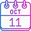 Octubre Dias Del Calendario Hora Y Fecha Icono