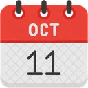 Octubre Dias Del Calendario Hora Y Fecha Icono