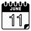 June 11 June Calendar Day Icon