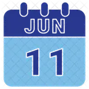 Juni Datum Kalender Symbol