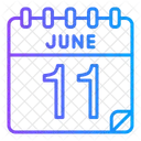 11 Juni Juni Kalendertag Symbol