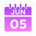 Junio Semana Hora Icono