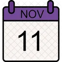 11 November Day Calendar Icono