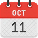 October Calendar Days Time And Date Icon